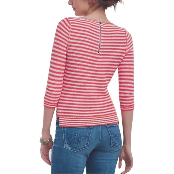 Anthropologie Top Small 2 4 Orange Nautical Anchors Away Soft COMFY BarbieCore - Picture 8 of 12
